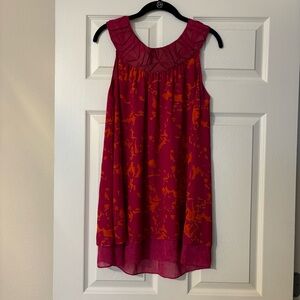 CAbi Origami Pink Orange Tunic Blouse Top sz M